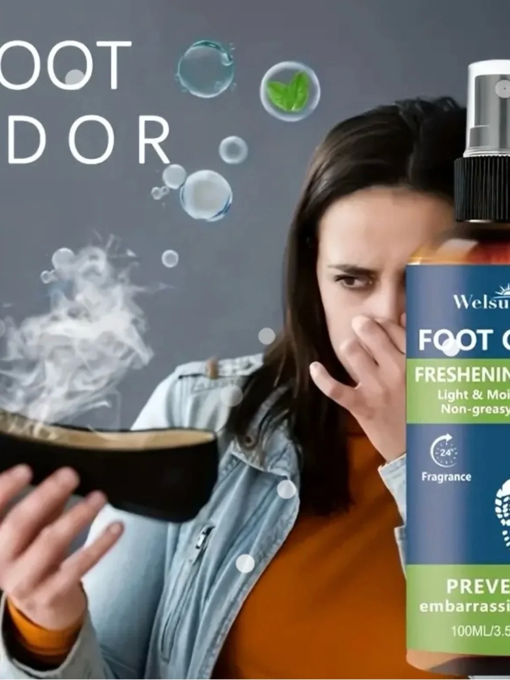 Foot Odor Freshening Spray - Green